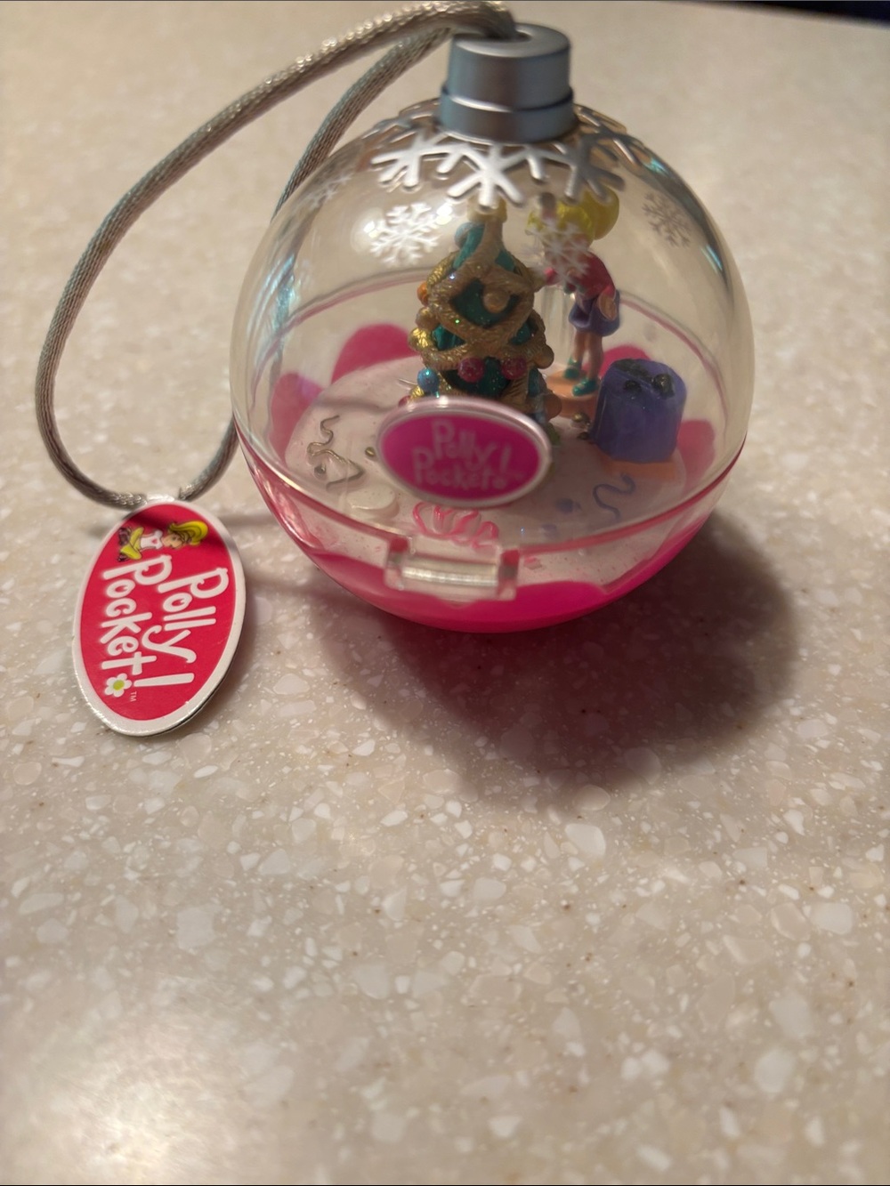 Polly Pocket Pink Holiday Capsule Ornament - Picture 2 of 3